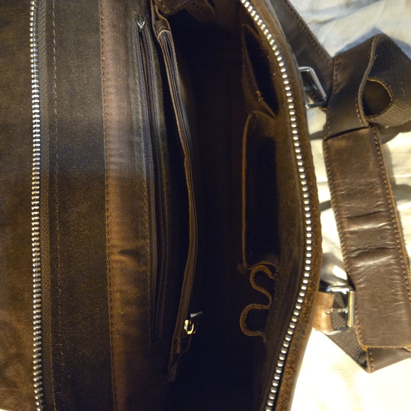 Vagabond Traveler Leather Messenger Should Bag Drk Brown - Picture 4 of 12